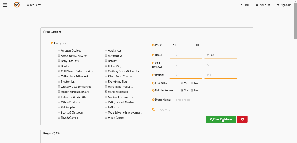 source free amazon sourcing tool