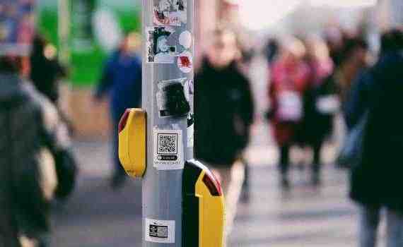 Stickers on a Metal Pole