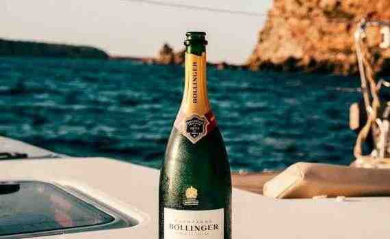 Bollinger Wine Bottle on Boat